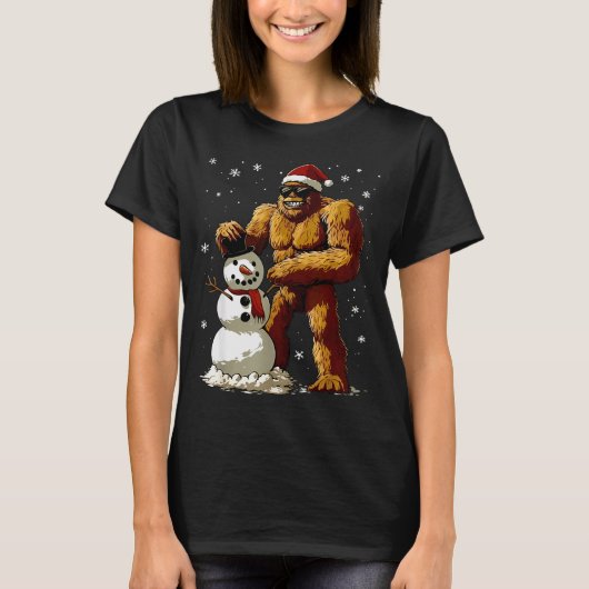 Bigfoot Santa Snowman Kids Boys Men Xmas Christmas T-Shirt (Vorderseite)