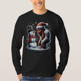 Bigfoot Santa Snowman Weihnachten T-Shirt