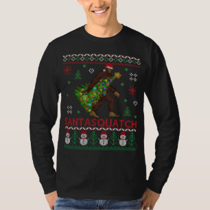 Bigfoot - Santa Squatch trägt Weihnachtsbaum Li T-Shirt