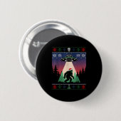 Bigfoot Santa Ufo Alien Funny Ugly Christmas Sweat Button (Vorne & Hinten)