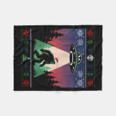 Bigfoot Santa Ufo Alien Funny Ugly Christmas Sweat Fleecedecke (Vorderseite (Horizontal))