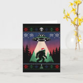 Bigfoot Santa Ufo Alien Funny Ugly Christmas Sweat Karte (Gelbe Blume)