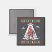 Bigfoot Santa Ufo Alien Funny Ugly Christmas Sweat Magnet (Vorderseite/Rückseite)