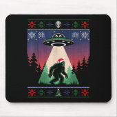Bigfoot Santa Ufo Alien Funny Ugly Christmas Sweat Mousepad (Vorne)
