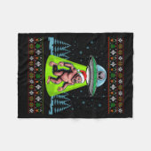 Bigfoot Santa Ufo Sasquatch Funny Ugly Christmas S Fleecedecke (Vorderseite (Horizontal))