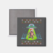 Bigfoot Santa Ufo Sasquatch Funny Ugly Christmas S Magnet (Vorderseite/Rückseite)