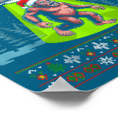 Bigfoot Santa Ufo Sasquatch Funny Ugly Christmas S Poster (Ecke)