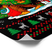 Bigfoot Santa Ugly Christmas Tree Funny Xmas Light Poster (Ecke)