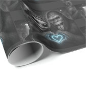 Bigfoot Sasquatch Alien Liebe Handzeichen Geschenkpapier (Rolleneckpunkt)