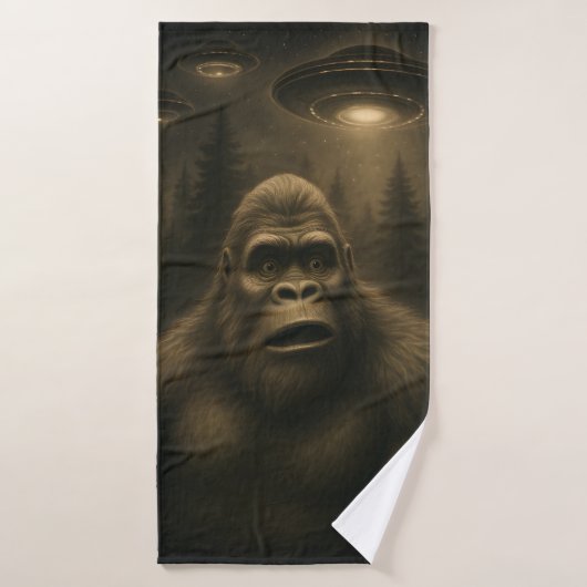 Bigfoot Sasquatch Alien UFO Funny Badehandtuch (Badehandtuch)