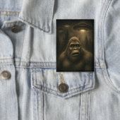 Bigfoot Sasquatch Alien UFO Funny Button (Insitu)