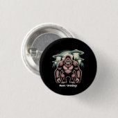 Bigfoot Sasquatch Alien UFO Funny Graphic Design Button (Vorne & Hinten)
