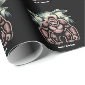 Bigfoot Sasquatch Alien UFO Funny Graphic Design Geschenkpapier (Rolleneckpunkt)