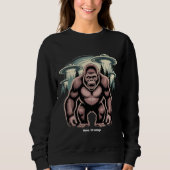 Bigfoot Sasquatch Alien UFO Funny Graphic Design Sweatshirt (Vorderseite)