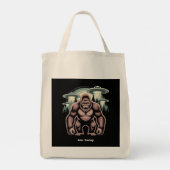 Bigfoot Sasquatch Alien UFO Funny Graphic Design Tragetasche (Rückseite)