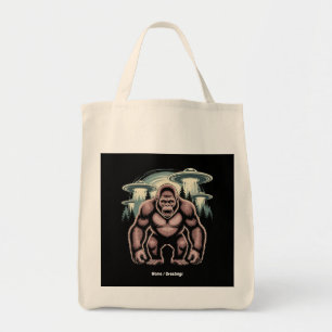 Bigfoot Sasquatch Alien UFO Funny Graphic Design Tragetasche
