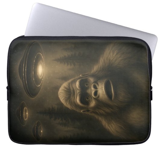 Bigfoot Sasquatch Alien UFO Funny Laptopschutzhülle (Vorderseite)