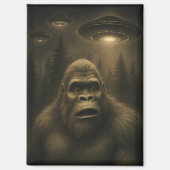 Bigfoot Sasquatch Alien UFO Funny Magnet (Vorderseite)