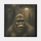 Bigfoot Sasquatch Alien UFO Funny Magnet (Vorne)