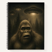 Bigfoot Sasquatch Alien UFO Funny Notizblock (Vorderseite)