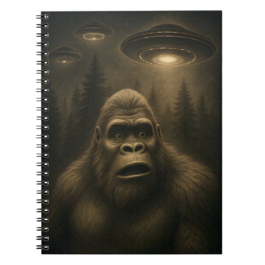 Bigfoot Sasquatch Alien UFO Funny Notizblock (Vorderseite)