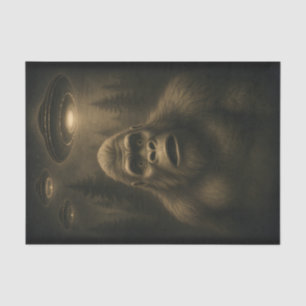 Bigfoot Sasquatch Alien UFO Funny Seidenpapier