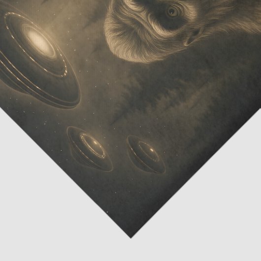 Bigfoot Sasquatch Alien UFO Funny Seidenpapier (Ausschnitt)