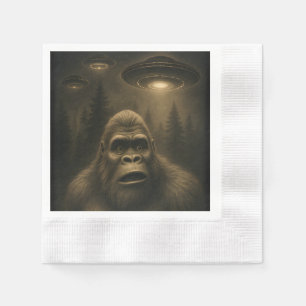 Bigfoot Sasquatch Alien UFO Funny Serviette