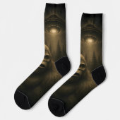 Bigfoot Sasquatch Alien UFO Funny Socken (Linkes Detail)