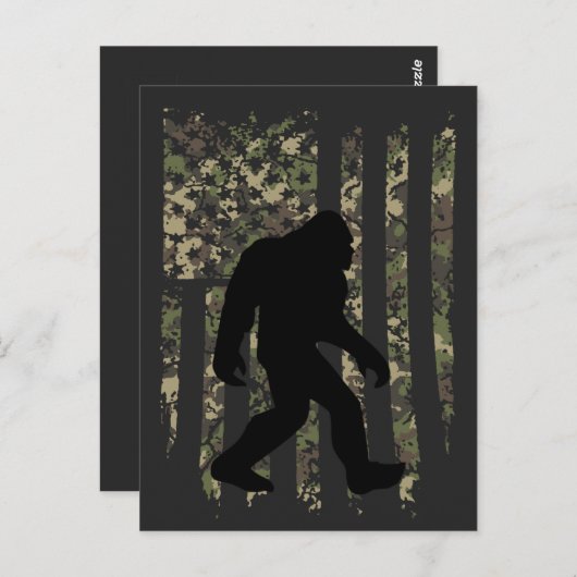 Bigfoot Sasquatch American Camouflaged USA Flag T- Postkarte (Vorne/Hinten)