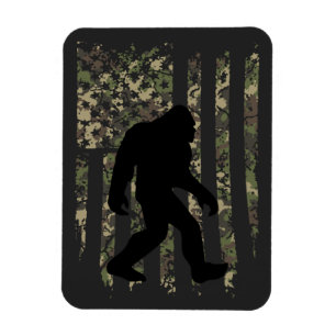 Bigfoot Sasquatch Amerikanische getarnte USA-Flagg Magnet