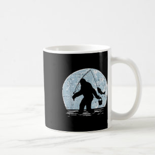 Bigfoot Sasquatch Angeln Mond Lustiger Angler Gesc Kaffeetasse