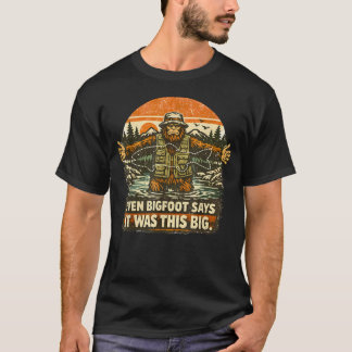Bigfoot Sasquatch Angeln Outdoor Camping T-Shirt
