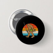 Bigfoot Sasquatch Angeln Retro Fischer Männer Frau Button (Vorne & Hinten)