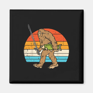 Bigfoot Sasquatch Angeln Retro Fischer Männer Frau Magnet