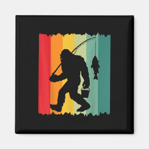 Bigfoot Sasquatch Angler Angeln Vintage Vater Papa Magnet