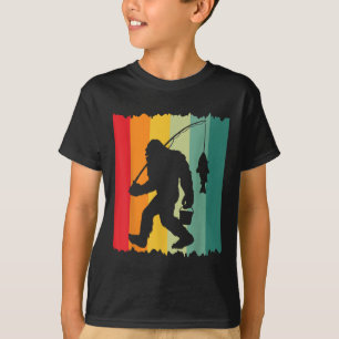 Bigfoot Sasquatch Angler Angeln Vintage Vater Papa T-Shirt