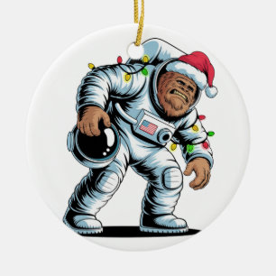 Bigfoot Sasquatch Astronaut Weihnachten 2026 Feier Keramik Ornament