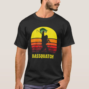 Bigfoot Sasquatch Bassquatch Funny Funny Fishing T-Shirt