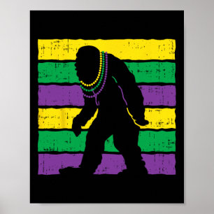 Bigfoot Sasquatch Beads Lila Grün Gelb Funny Poster