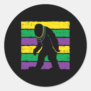 Bigfoot Sasquatch Beads Lila Grün Gelb Funny Runder Aufkleber
