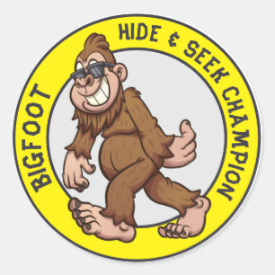 Bigfoot Sasquatch (bearbeitbar) Klassischer Roun Runder Aufkleber