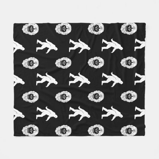 Bigfoot Sasquatch Black & White Fleecedecke (Vorderseite (Horizontal))