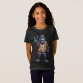 Bigfoot Sasquatch Blinkendes Friedenszeichen T-Shirt (Vorne ganz)
