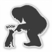 Bigfoot Sasquatch Boxer Boop Aufkleber (Vorderseite)