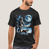 Bigfoot Sasquatch Bulldog Walking Dog Lover Moon T-Shirt (Vorderseite)