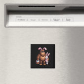 Bigfoot Sasquatch Bunny Ostereier Retro Männer Jun Magnet (In Situ (Geschirrspüler))