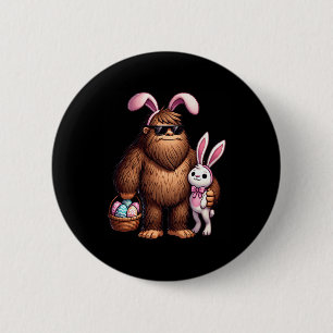 Bigfoot Sasquatch Bunny Ostereier Retro Men Boys Button