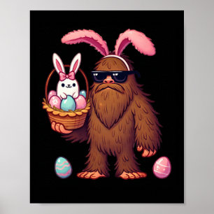 Bigfoot Sasquatch Bunny Ostereier Retro Men Boys Poster