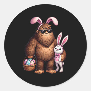 Bigfoot Sasquatch Bunny Ostereier Retro Men Boys Runder Aufkleber